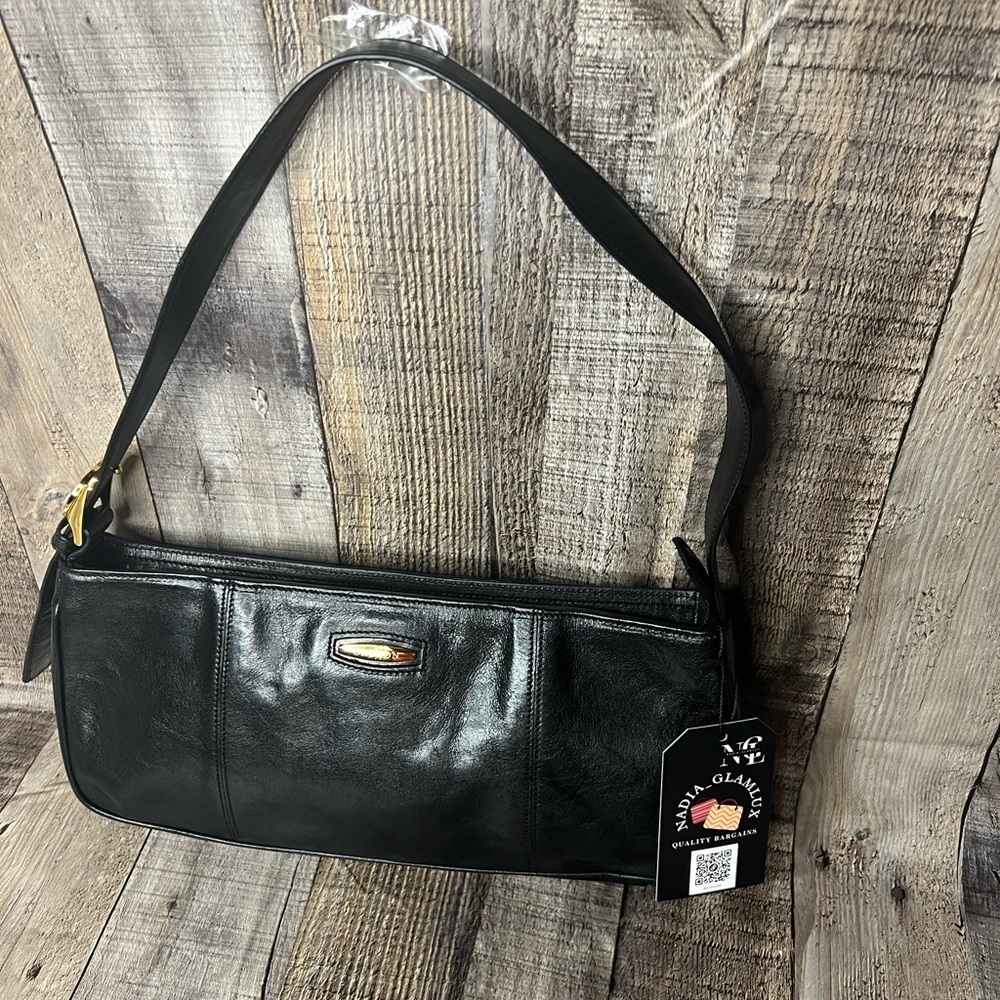 Oroton black leather shoulder handbag - Picture 4 of 15